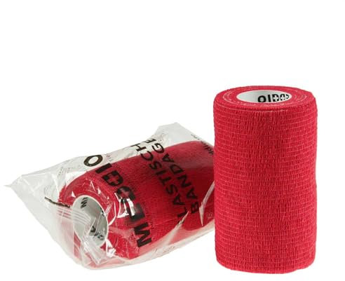 Vethaft Extra selbsthaftende Bandage 10cm Haftbandage für Huf-, Klauenpflege + Veterinärmedizin, Farbe:rot