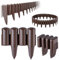KADAX Gartenpalisade aus Kunststoff, Palisade für Blumen, Decorative Rasenkante, Beeteinfassung mit Bodenspieß, Holzpfahl-Type Beetumrandung (Braun - 2,5m)