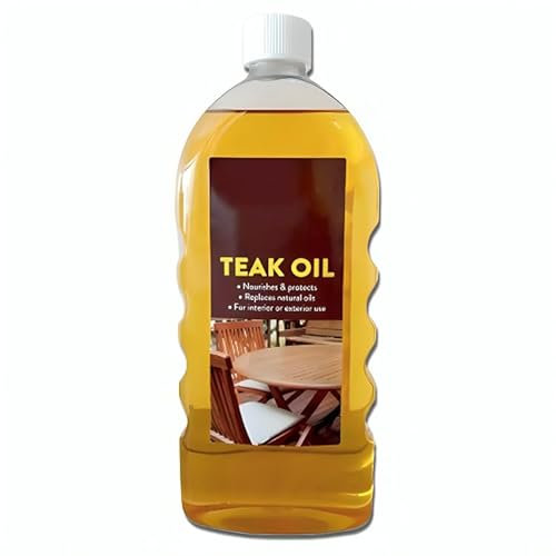 Teak Oil 1 L – Natural Wood Protector & Restorer for Indoor & Outdoor Use – Restores & Preserves Hardwood Sheen – Easy Cloth or Brush Application