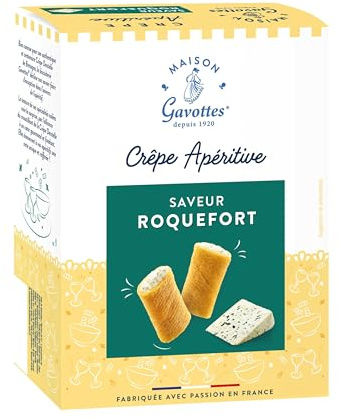 Maison Gavottes - kleine gefüllte Crêpes mit Roquefort Käsefüllung - Millcrepes - 110g, Menge:1 Stück