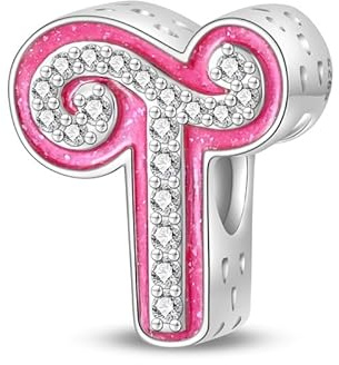 QIKAOLA S925 Plata Abalorios para mujer Abalorios con letras para pulseras de encantos