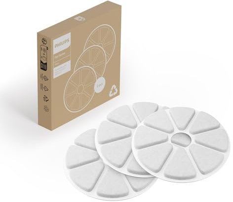 Filtres pour Fontaine à Eau Philips Pet Series - Filtre Multicouches. Pour une Eau Potable Propre et Fraîche. Pack de 3 Filtres de Remplacement. Blanc (PAW0010/01)