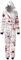 WKAYsIV Halloween Jumpsuit Herren Baumwolle Weihnachten Overall mit Handabdruck-Aufdruck und Kapuze und Reißverschluss (Papa) Damen Pyjama Weihnachten(r-Weiß,S)