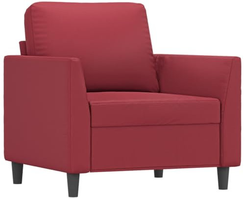 ULUYYUC Sofa Bed Bodensofa Schlafcouch Ecksofa - Sessel Weinrot 60 cm Kunstleder für Party Garten Lounge Terrasse