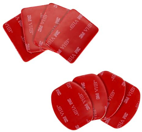 Casoter Dash Cam Mounting Pads 3m Double Sided Adhesive Sticky for Action Cameras Dashcams, Pack of 8, Red