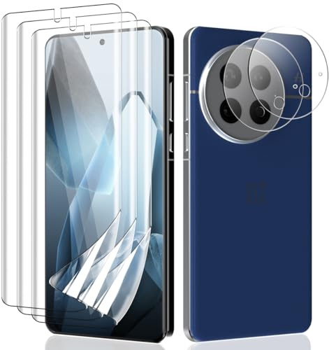 Teenrpov 3+2 Pièces pour Oneplus 13 Protection Écran TPU Souple [Pas Verre Trempé] + Oneplus 13 Caméra Verre Trempé, HD Anti Rayures Protecteur D'écran pour Oneplus 13