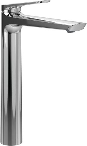 Villeroy & Boch Oasis Waschtischarmatur erhöht - Wasserhahn Bad ohne Ablaufgarnitur - Waschbeckenarmatur wassersparend mit Keramikkartusche - Auslaufhöhe 245mm - Badarmatur rund in Chrom