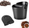 Coffee Knock Box, Coffee Machine Accessories, Espresso Knock Box Coffee Bin, Barista Knock Box for Coffee Ground, with Espresso Tamping Mat (Black)