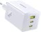 Baseus Enerfill Caricatore USB-C 100W, Alimentatore USB-C a 3 Porte, Caricatore PD con PPS, Caricatore Rapido GaN compatibile con MacBook Pro/Air, iPad, iPhone 16 Pro Max, Galaxy S25, Pixel, Bianco