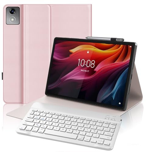 FOGARI Étui Clavier pour Lenovo Tab K11 Plus 11.45 2024 - AZERTY Français Bluetooth Clavier pour Lenovo Tab K11 Plus, Rose