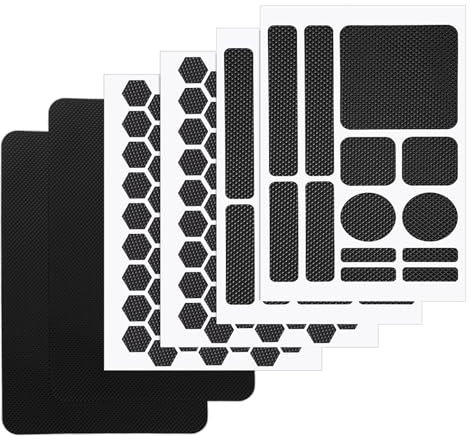 Gosknor 6stk rutschfeste Handy-Griffband-Aufkleber, Universelle Selbstklebende Traktionsaufkleber Vorgeschnittene Griffstreifen Schwarze Flicken für Mobiltelefone Hüllen Mäuse Tablets Glatte Geräte