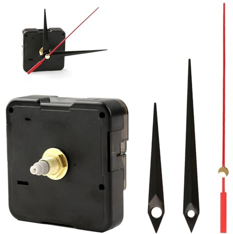 Mecanismo Reloj de Pared Repuesto, 22mm Maquinaria Relojes Pared de Cuarzo Silencioso, para DIY Reparación Movimiento Cuarzo Reemplazo Piezas, Manecillas Horas Minutos y Segunda Mano