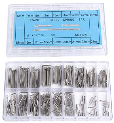 UKCOCO Edelstahl Uhrenarmband Splinte 360 Stück in 18 Größen 6-23 Mm Mit Aufbewahrungsbox - Federstifte Für Uhrenarmband Reparatur Und Diy Uhrzubehör Set