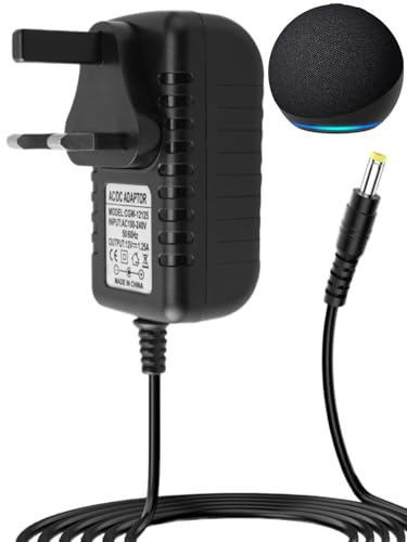 15W Power Cable for Echo Dot 3rd/4th/5th Gen, Echo Spot, 12V 1.25A Adapter for Echo Dot with Clock and Kids Edition, Echo Pop Charging Cord, Echo Show 5 1st 2nd Gen Supply Charger