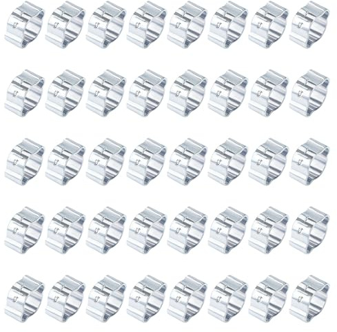 40 Pack Hose Clamps,7-9mm Galvanised Steel O Clip Rings | Durable galvanised steel hose clamps for fuel pipes, tubes and plumbing, ideal for cars, boats, motorcycles and tractors.
