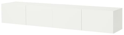 ProTuning BESTÅ Banc TV avec portes, blanc/blanc Lappviken, 240x42x38 cm