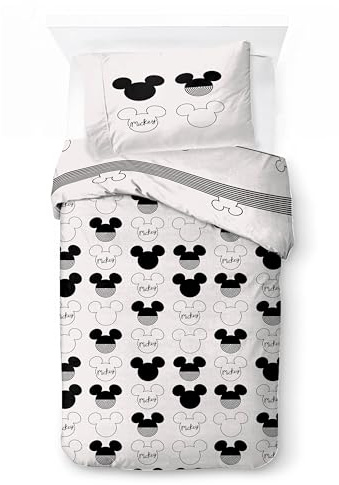 Jay Franco Kids Disney Mickey Mouse Bettwäsche-Set – Superweiche Bettwäsche mit Kissenbezug, NUR BEZUG, Bettdecke Nicht enthalten, beige, 2-teilig, Einzelbett