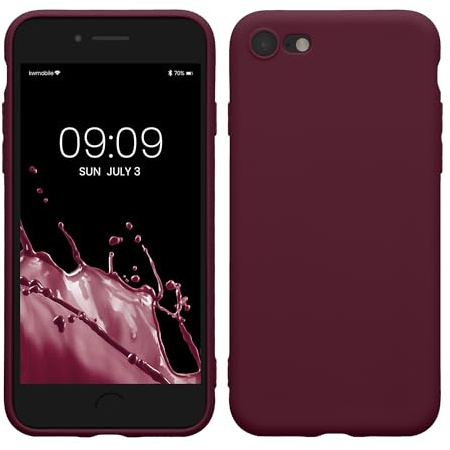 kwmobile Handyhülle für Apple iPhone SE (2022) / SE (2020) / 8/7 Hülle - weiches Handy Silikon Case - Schutzhülle Cover - Magenta Lila
