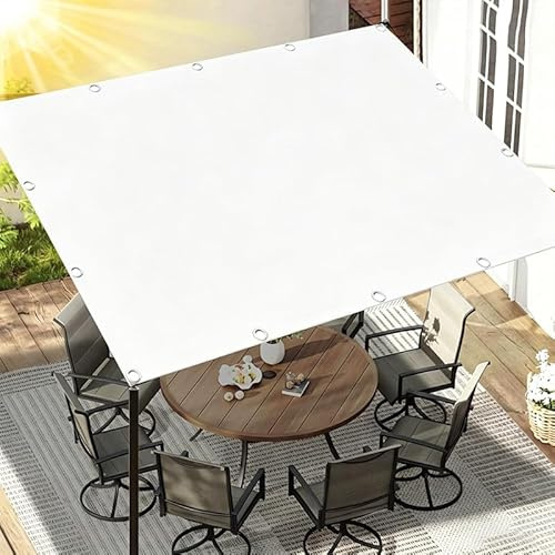 Telo Ombreggiante con occhielli 2.8x3m/280x300cm Vele Ombreggianti Rettangolare,Tenda da Sole Impermeabile,Telo Tende da Sole per Esterno Impermeabile,per Esterni,Cortile,Giardino-Bianco