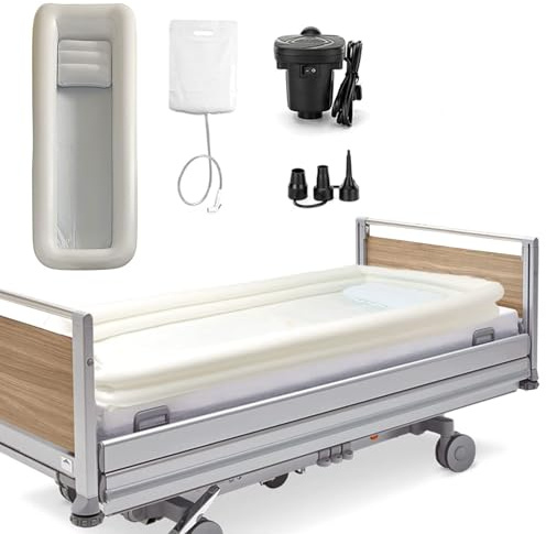 Kit de bañera inflable for ducha médica junto a la cama,Sistema de lavabo for lavado de cuerpo de PVC inflable portátil con bolsa de agua y bomba de aire eléctrica