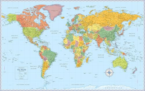 Signature Edition World Wall Map – Laminated Rolled