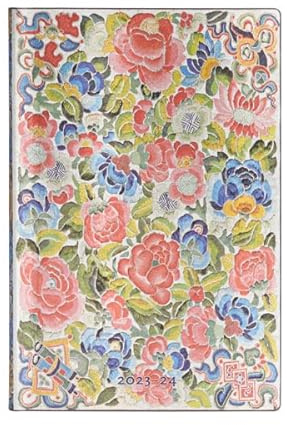 Paperblanks Terminplaner 13 Monate Flexis mit weichem Einband 2023-2024 Stickerei Oper Peking | Landschaft | Mini (95 x 140 mm)