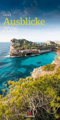 Ausblicke Kalender 2026 | Beruhigender Natur-Kalender im schlanken Hochformat (33x66 cm) | Landschaftsfotografie