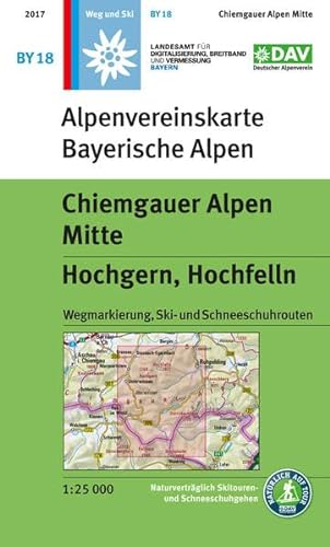Chiemgauer Alpen, Mitte - Hochgern, Hochfelln: Wegmarkierung, Ski- und Schneeschuhrouten (Alpenvereinskarten)