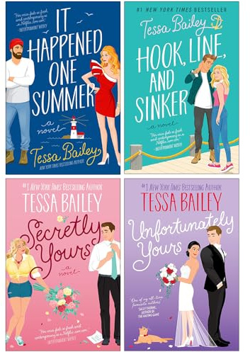 Tessa Bailey Bellinger Sisters & Vine Mess Series Collection 4 Books Set (It Happened One Summer, Hook Line and Sinker, Secretly Yours & Unfortunately Yours)