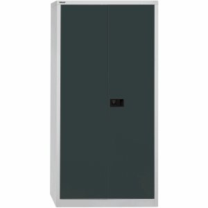 Bisley Flügeltürenschrank Universal Stahl 5 OH 3 FB/1 Hutablage l.grau/anthrazit