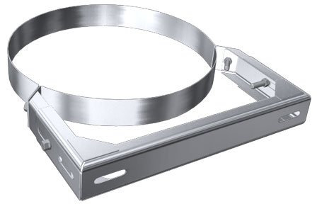 MK Schornstein, Einstellbarer Wandhalter, 230-350 mm, Edelstahl, ø 100 mm (160 mm) Edelstahl glänzend Keine Farbe wählbar