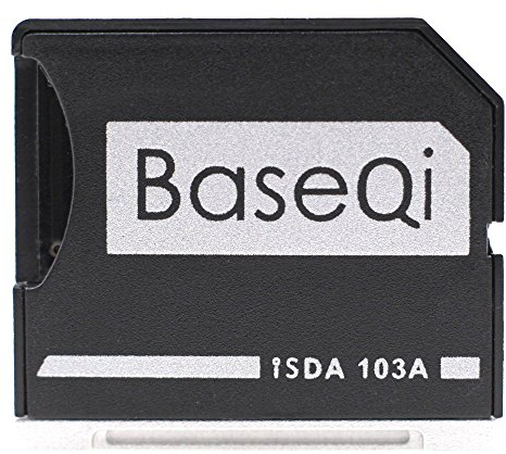 BaseQi aluminum microSD Adapter for MacBook Air 13 and MacBook Pro 13/15 (Non-Retina)