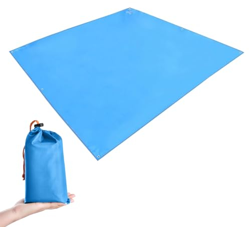 TRIWONDER wasserdichte Zeltunterlage, Zeltplane, Tarp für Hängematte, Regenschutz Sonnenschutz für Zelt Camping Picknick (Blau)