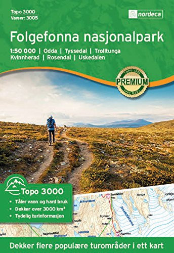 Wanderkarte Norwegen | Folgefonna Topo 3000 1:50 000