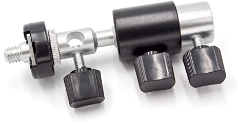 vhbw Universal Blitz-Halterung Typ C2 für diverses Blitz-Zubehör, Foto-Zubehör - Blitzneiger, Schwarz, Silber, Aluminium