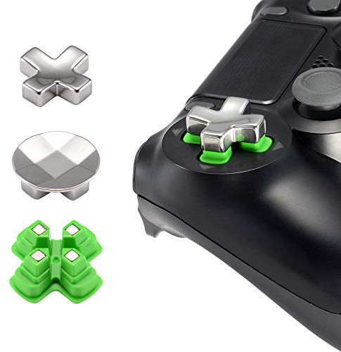 eXtremeRate Botones de Metal Magnético para ps4 Control Botón de Dirección Dpad de Aluminio Botones Ajustables Kit de Reparación Teclas de Repuesto para ps4 Slim Pro Mando(3 en 1)