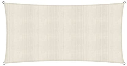 Lumaland Sunsail Rectangular 3 x 5 Metros | Protección Solar Resistente a la Intemperie Incl. Cuerdas de sujeción | Terraza, jardín y balcón, Tejido de Vela HDPE, protección UV [Crema]