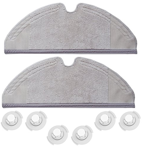 TeKeHom 6* Serbatoio Acqua Filtro Plug & 2* Microfibra Salviette Mop Panno Pad Per Xiaomi Roborock Robot Aspirapolvere