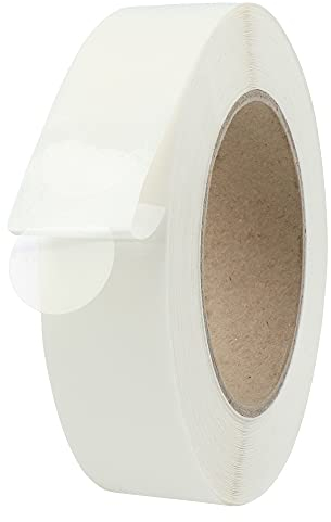 Verschlussetiketten transparent - Ø 25 mm - 2.000 Klebepunkte auf 1 Rolle(n), 40 mm Kern, Polyethylen selbstklebend, mittig perforiert