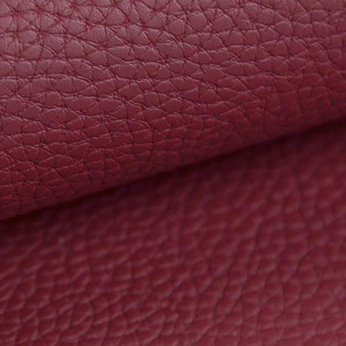 novely® BINAU Kunstleder - Möbelstoff aus Echtleder-Fasern-Kombi - Robuster und Extra Dicker Polsterstoff - Pflegeleichte Meterware 1lfm | Farbe: 03 Rot