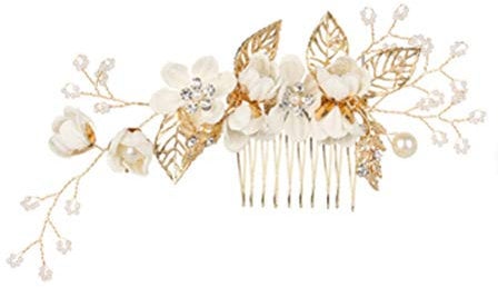 Hochzeit Haar Kamm Strass Clip Kopfschmuck Kristall Braut Haarschmuck (Weiß)
