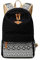 Lisirs Canvas Rucksack Damen Stabil Wasserdicht Schulranzen Mädchen Vintage Tolle Farbkombi Muster Schöner Praktischer Schulrucksack mit Laptopfach für Teenager Freizeit und Schule Punkt Schwarz