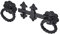 A. Perry 4416 210mm Old Hill Ironworks Fleur de Lys Heavy Duty Twisted Ring Gate Latch, Black Antique