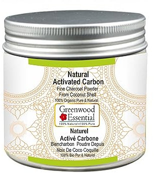 Greenwood Essential Natural Activated Carbon Fine Charcoal Powder From Coconut Shell - 100gm (3.5 oz)