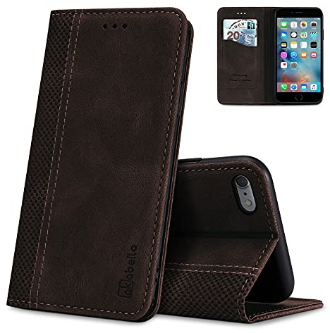 AKABEILA Hülle Kompatibel mit iPhone 6 Plus/6S Plus, Premium PU Leather Flip Folio Wallet Book Case Hülle Cover with Magnetic Closure Stand Card Slot
