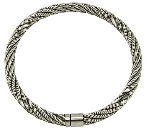 ACECHANNELEU Edelstahl Halsbänder Drahtseil Abschließbare Drehmomente Halsband Halsband Halskette Anhänger O-Ringe Halsbänder (Innendurchmesser 160mm)