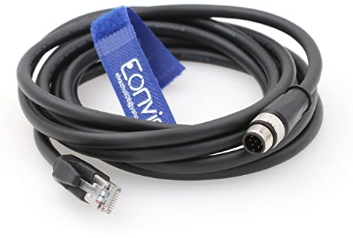 Eonvic Industrial Ethernet Cables M12 8 Pin Male to RJ45 High Flexible Shielded Network Cable with Locking Function for Industrial Cognex Camera (3M)