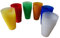 HMH-Shop Trinkbecher Partybecher 400ml Kinderbecher Campingbecher wiederverwendbar mehrweg Cups Farbwahl Gelb Blau Rot Weiß Orange Grün Garten Kunststoffbecher extra stabil (Mix, 24)