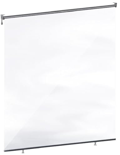 Estore Enrollable Antilluvia para Balcón Exterior con Lona Transparente de PVC, Toldo Impermeable Exterior a Medida. Personalizable motorizado o Manual (L. 250 cm x H. 250 cm)