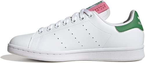 adidas Stan Smith W, Baskets Hautes Femme, White Dark Forest Green Blis Pink, 36 2/3 EU